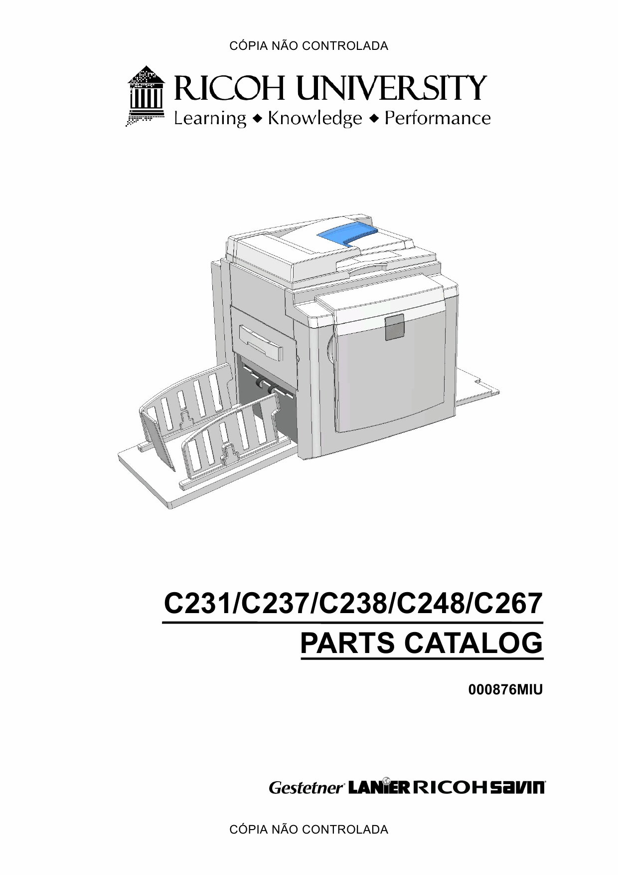 RICOH Aficio DX-3340 JP-1030 1230 3000 1235 C231 C237 C238 C248 C267 Parts Catalog-1